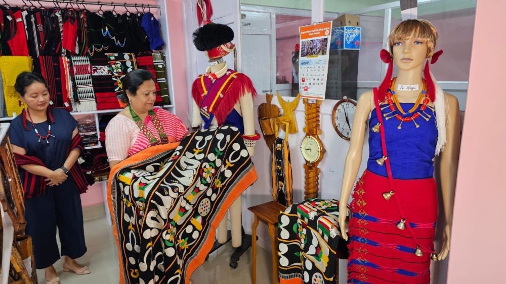 Union Minister of State for Railways and Textiles, Darshana Jardosh during her visit to Nagaland Women Vocational Training Institute Emporium in Kohima on August 28. (Photo Courtesy: X)